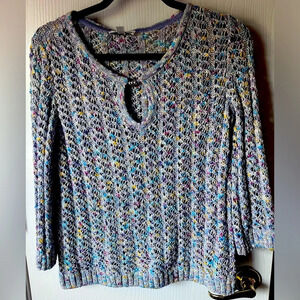 ST JOHN SPORT open knit multicolor sweater women’s Medium